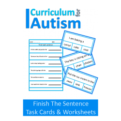 Finish The Sentence Clip Cards & Worksheets Set